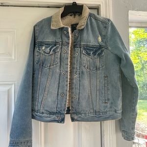A&F Sherpa Lined Denim Jacket